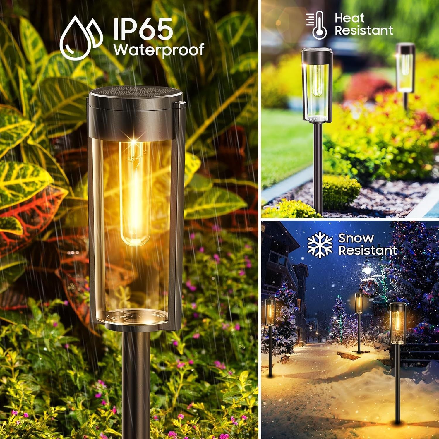 DreamScape™ - Eleganckie cylindryczne solarne lampy chodnikowe