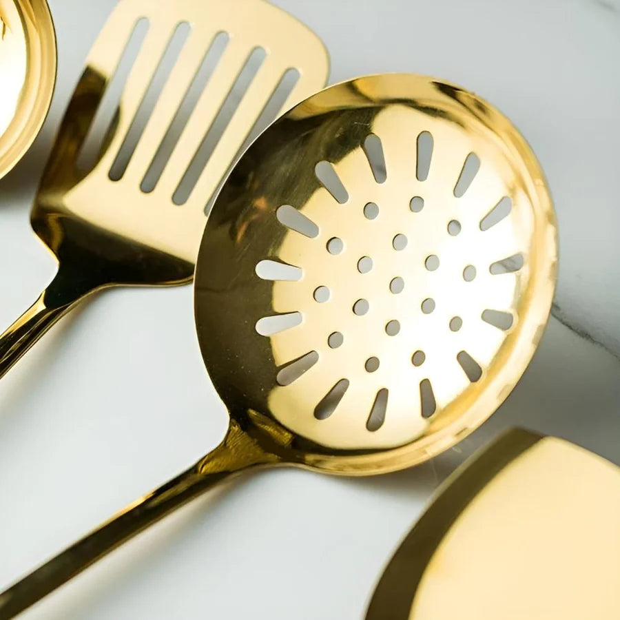Golden Elegance Edelstahl Utensilien Set