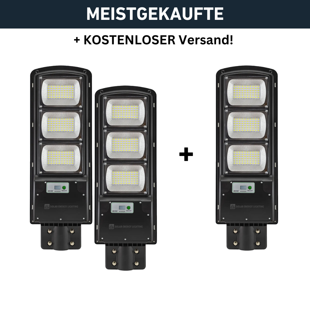 IlluminateSolarMega™ - Ostateczna lampa solarna uliczna 375W/6500 Lumen ultra jasna