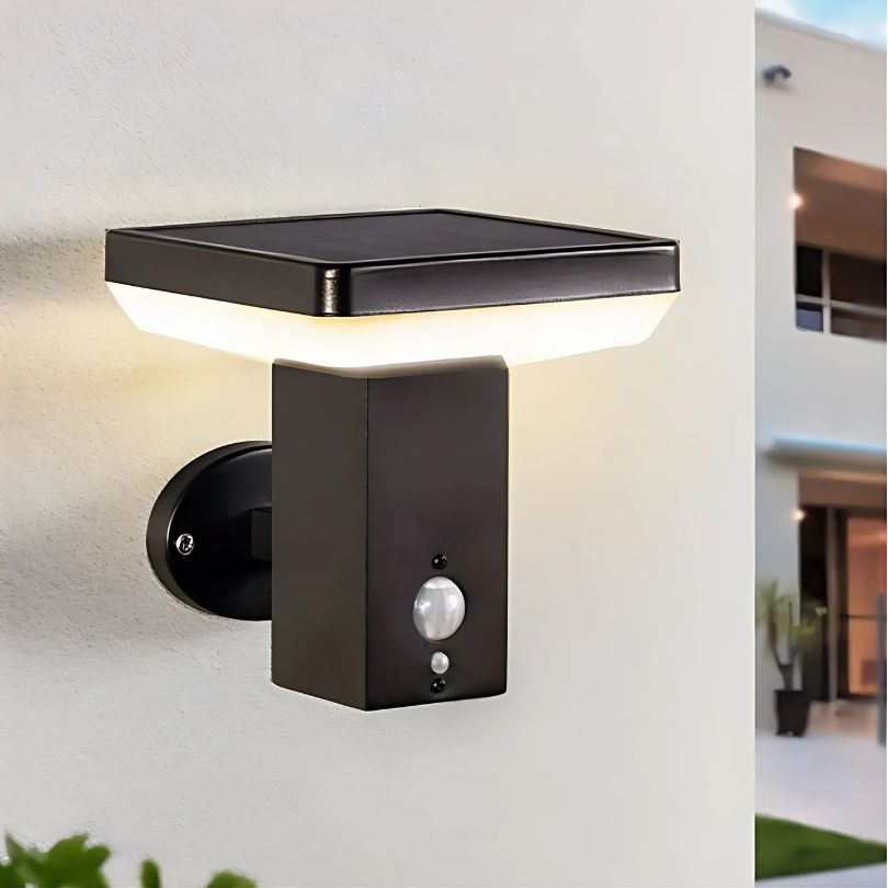Stelora - solarna lampa ścienna ze stali nierdzewnej