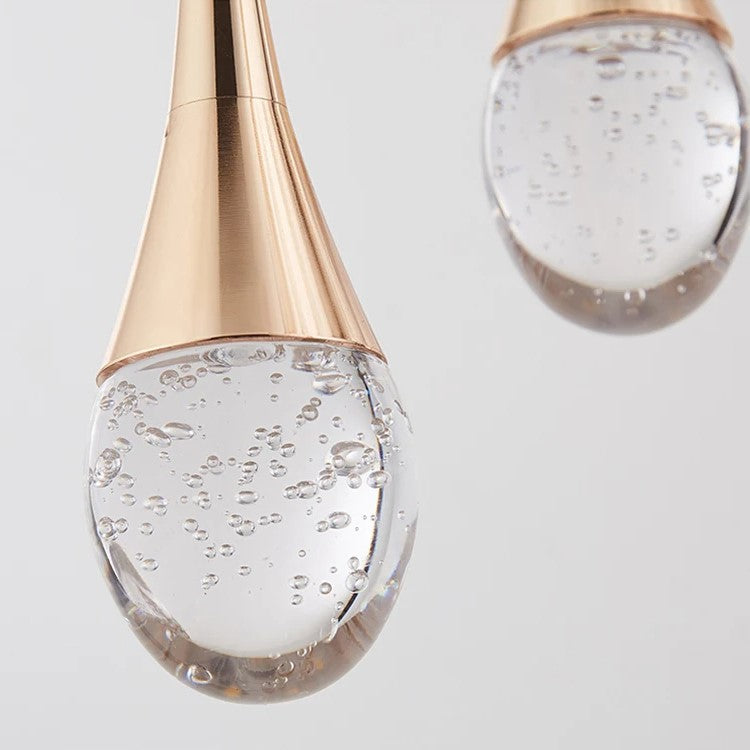 GoldenBubble – Moderne LED-Hängeleuchte mit Kristalltropfen