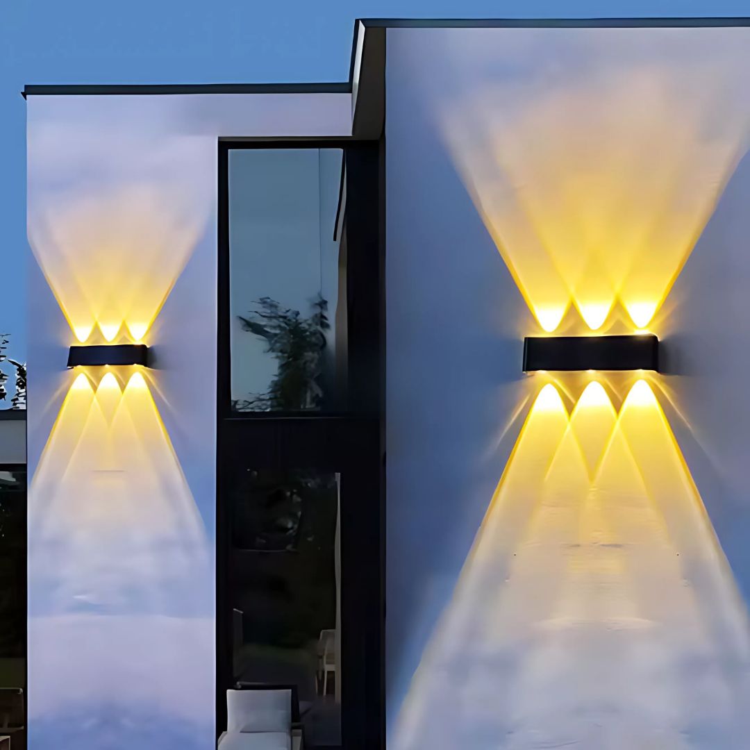 DuoRay - Duża lampa ścienna LED solarna z funkcją włączania i wyłączania