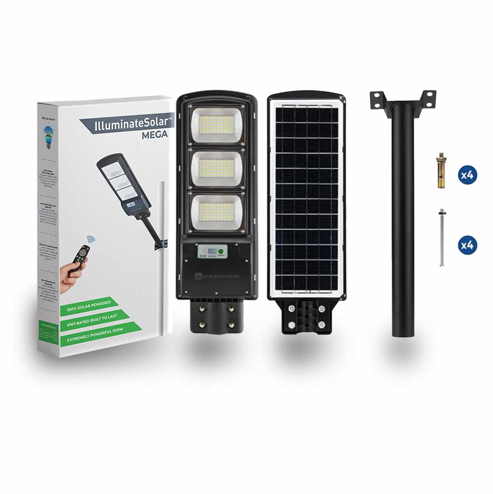 IlluminateSolarMega™ - Ostateczna lampa solarna uliczna 375W/6500 Lumen ultra jasna