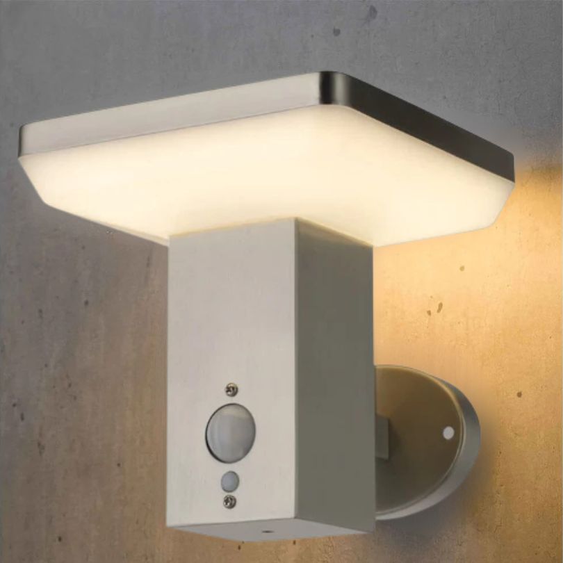 Stelora - solarna lampa ścienna ze stali nierdzewnej