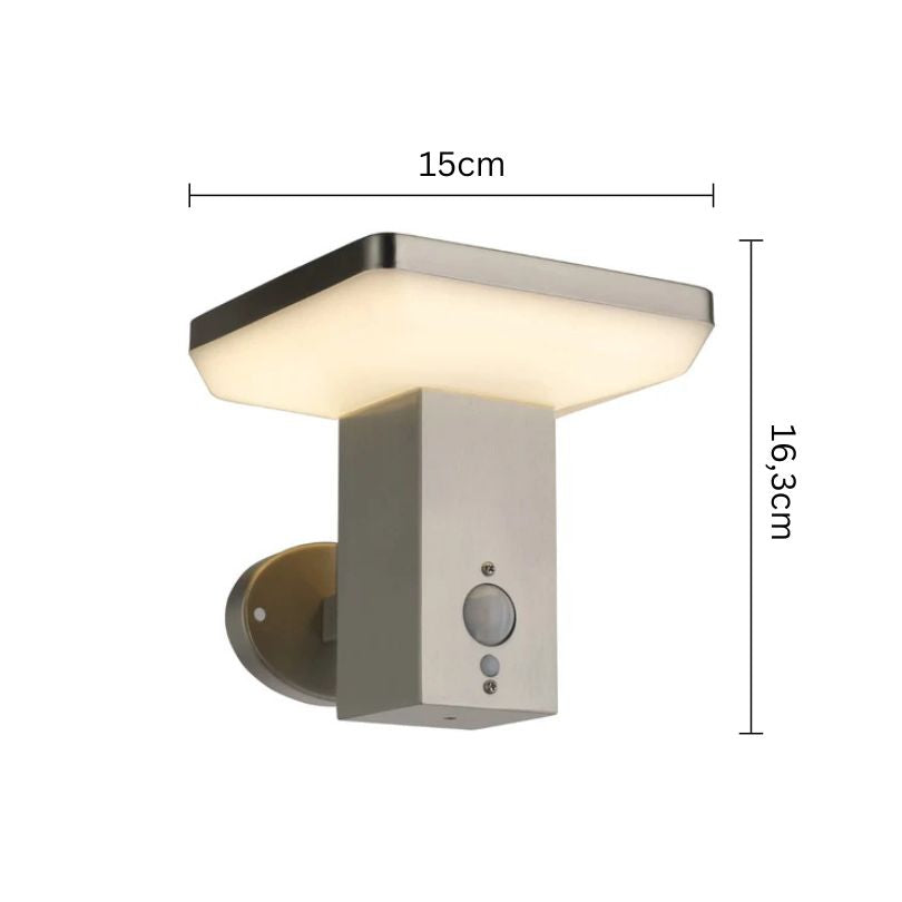 Stelora - solarna lampa ścienna ze stali nierdzewnej