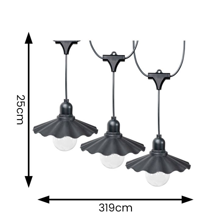 GlowDrape czarny łańcuch świetlny z efektem fałdowania