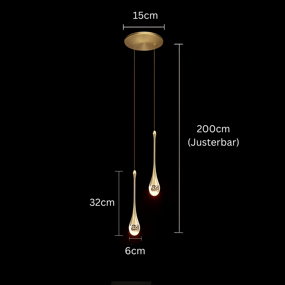 GoldenBubble – Moderne LED-Hängeleuchte mit Kristalltropfen