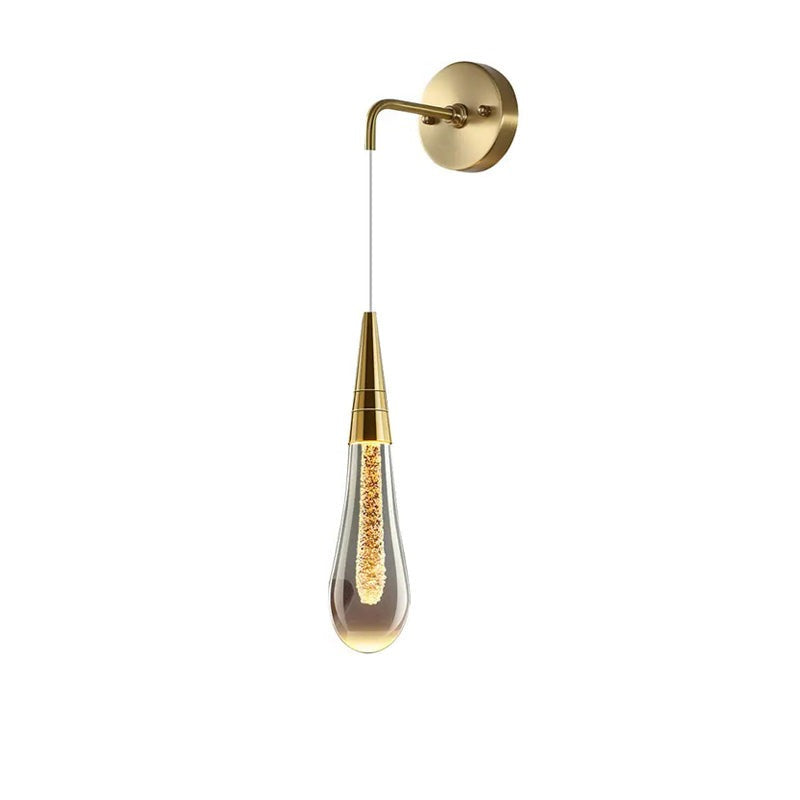 GoldenDrop™ – Luksusowa lampa wisząca ścienna z kryształu w kształcie kropli do sypialni lub salonu