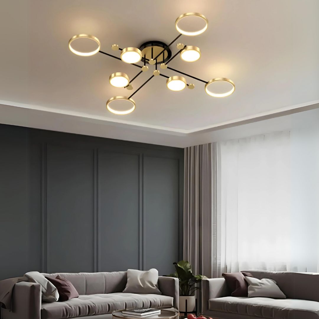 Lumin™ – Elegante LED-Deckenleuchte mit Goldakzenten für stilvolle Wohnräume