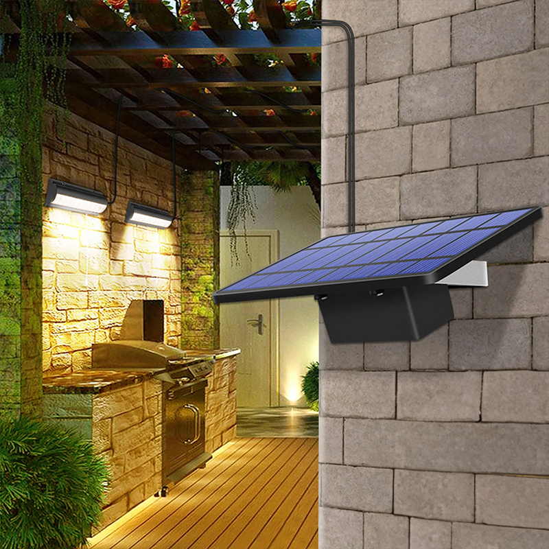 Lampa ścienna z ogniwami słonecznymi i oddzielnym panelem