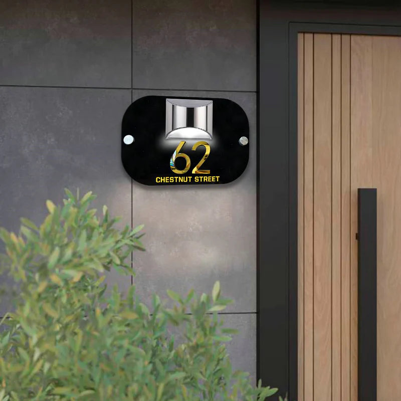 Personalizirana 3D-LED-sončna hišna številka