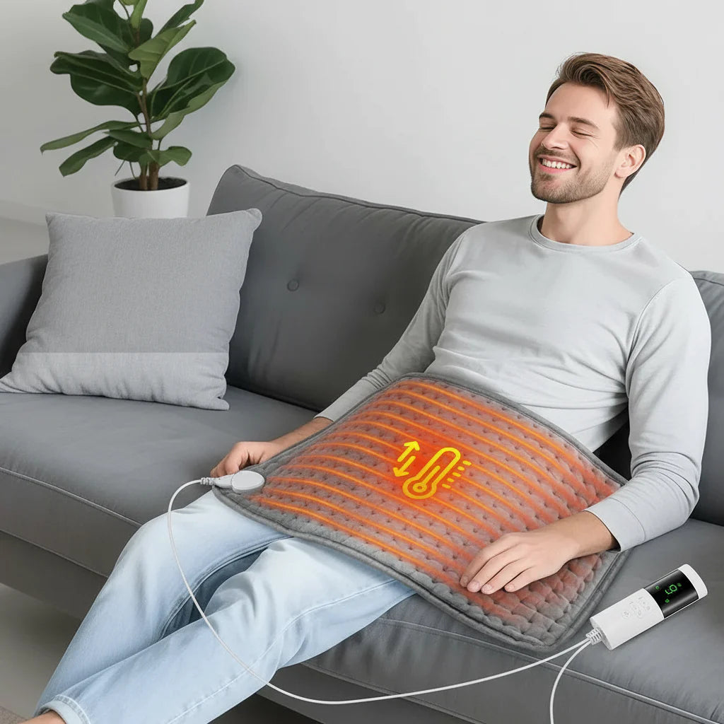 Električna grelna odeja – puhast pralni plašč za toploto doma in pisarne