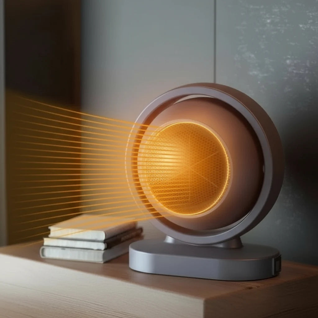 Mini-Heizlüfter für den Schreibtisch – Drehbar, leise & energieeffizient