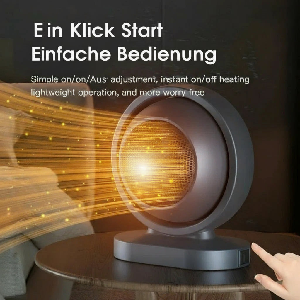 Mini-Heizlüfter für den Schreibtisch – Drehbar, leise & energieeffizient