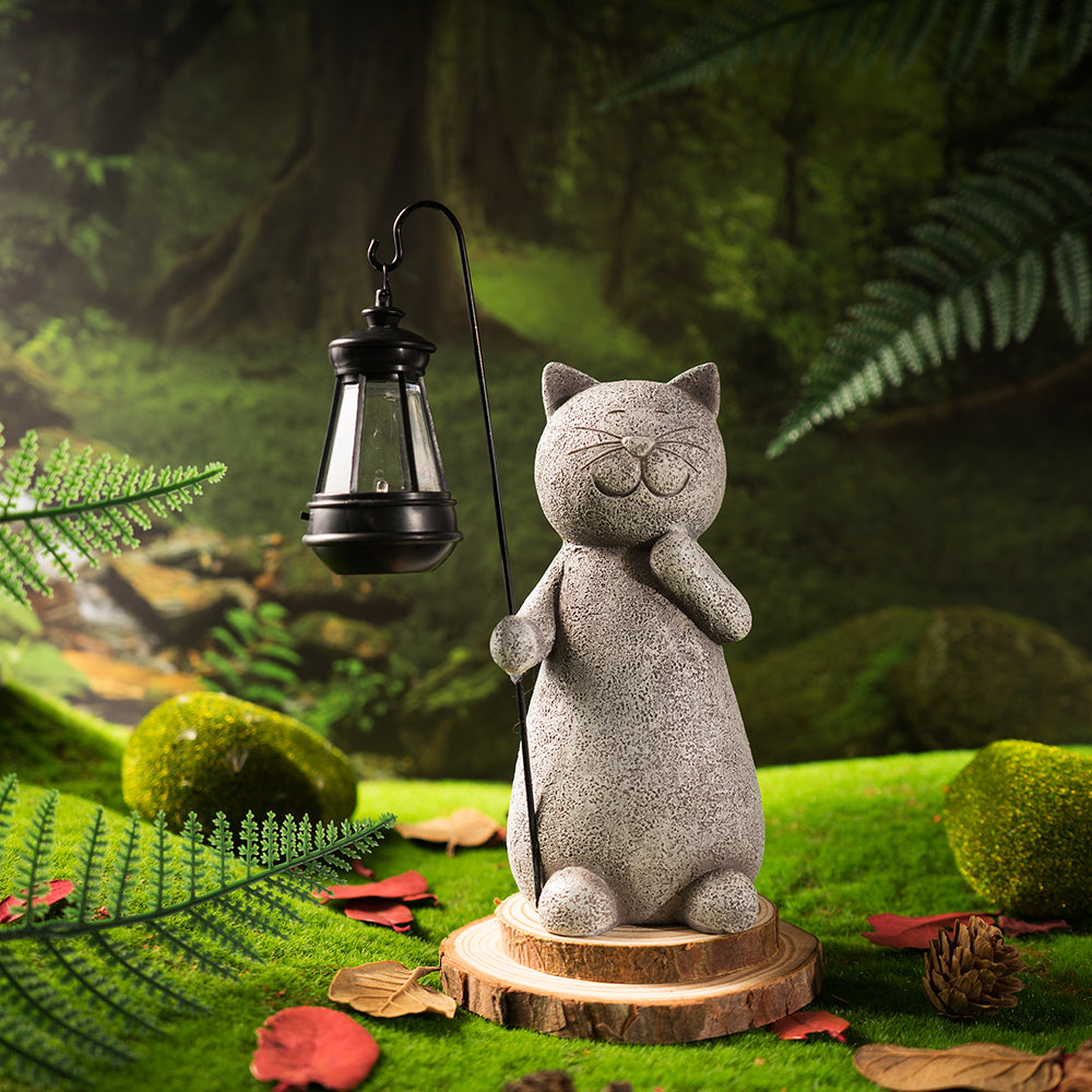 StoneCat™ - Ročno izdelana solarna mačka vrtnna statua