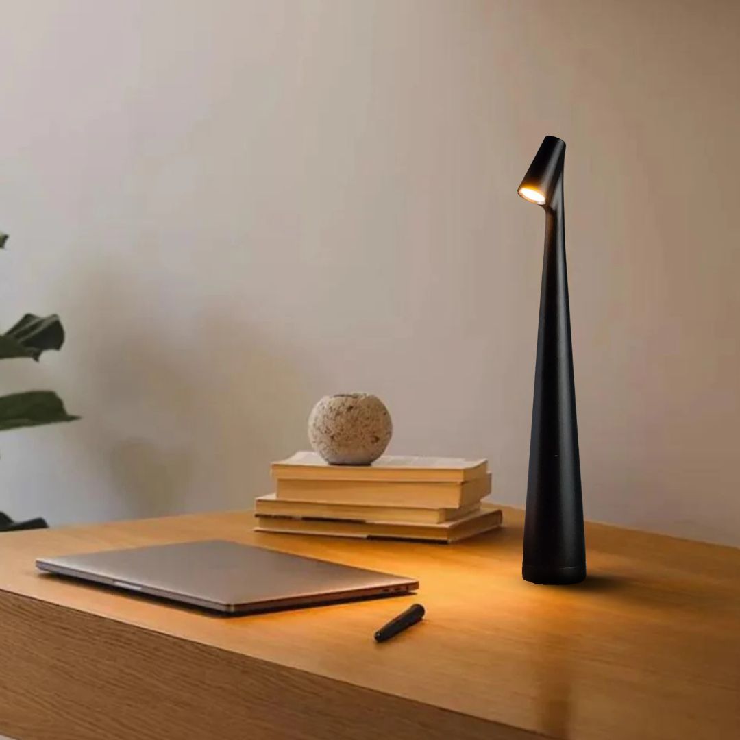 LumaLite Kabellose LED-Tischlampe – 35 cm Akku-Leuchte mit Touch & Dimmfunktion