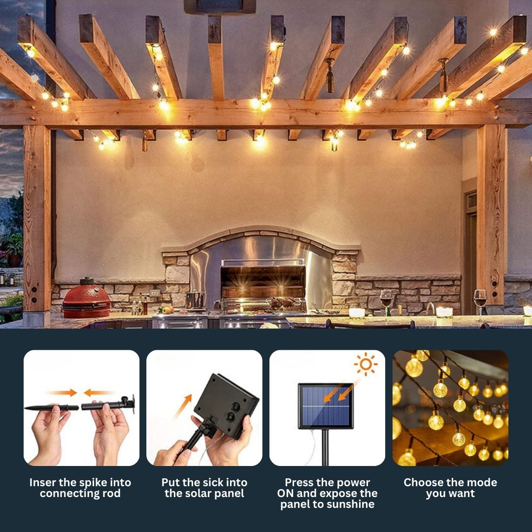 SolarFest™ – 5m–12m LED Lichterkette für Außen mit Solarbetrieb