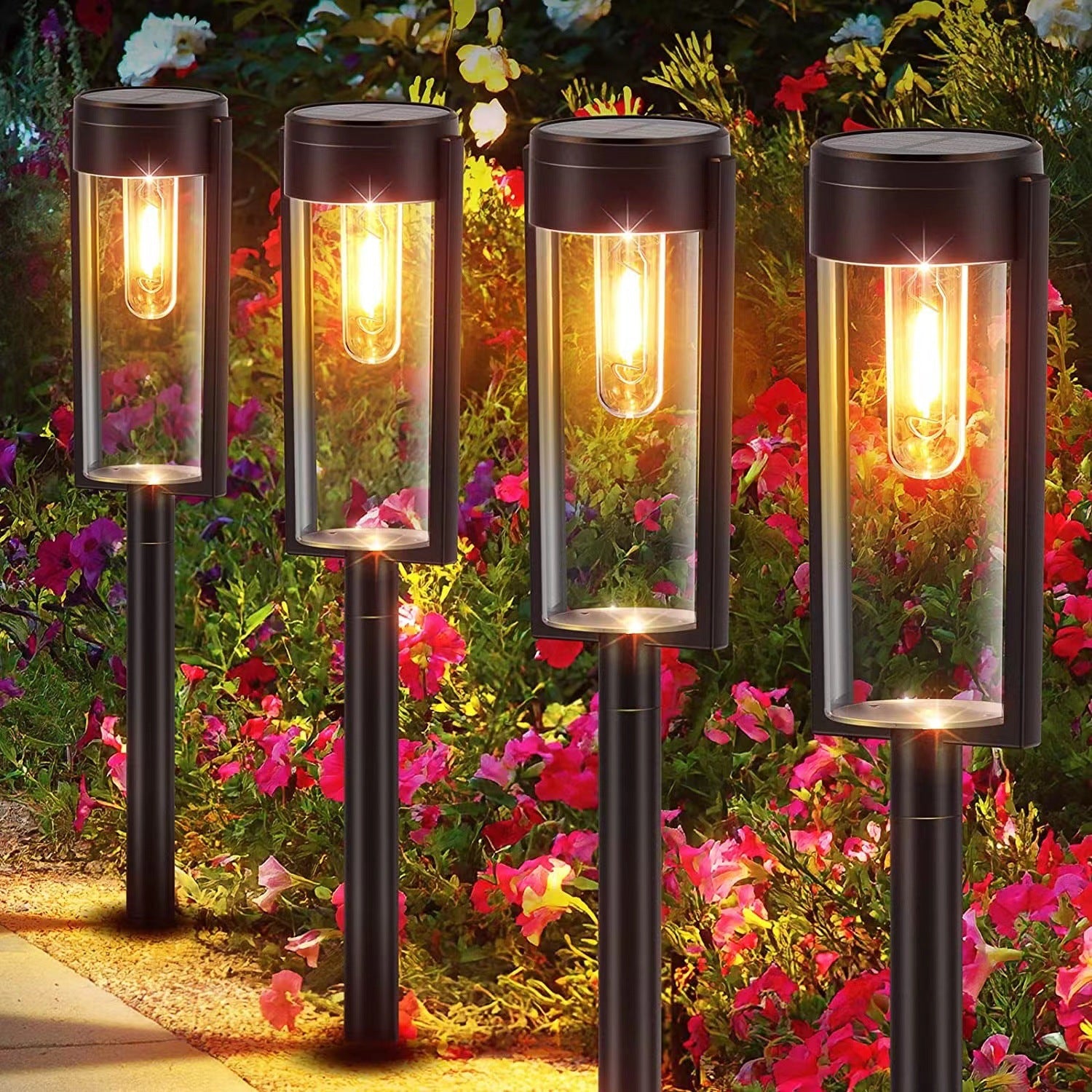 DreamScape™ - Eleganckie cylindryczne solarne lampy chodnikowe