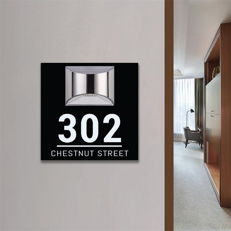 Personalisierte rechteckige Solar-Adressplakette