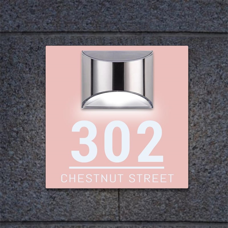 Personalisierte rechteckige Solar-Adressplakette