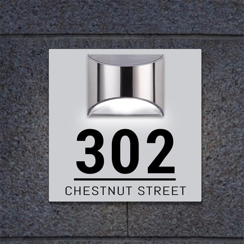 Personalisierte rechteckige Solar-Adressplakette