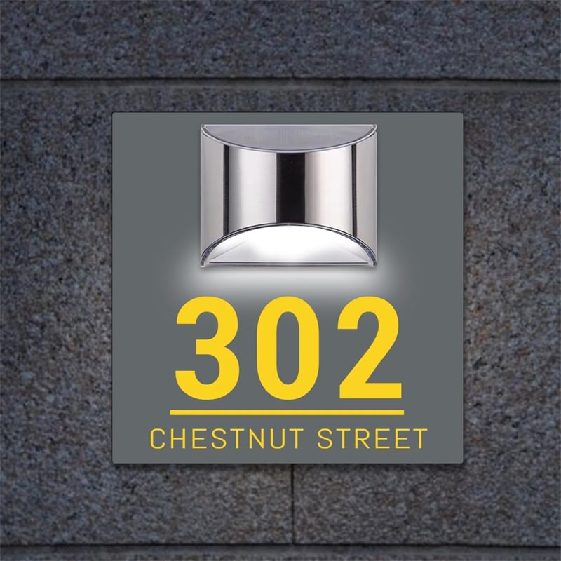 Personalisierte rechteckige Solar-Adressplakette