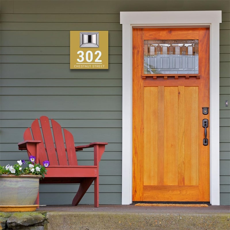 Personalisierte rechteckige Solar-Adressplakette