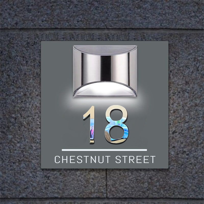 Personalizirana pravokotna solarna 3D hišna tabla