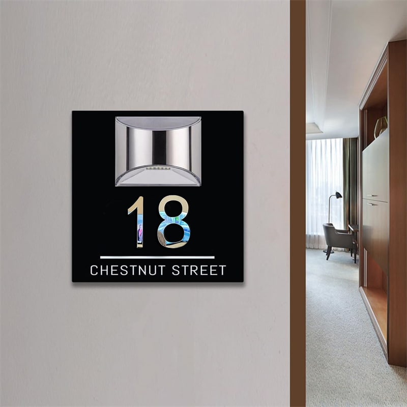 Personalizirana pravokotna solarna 3D hišna tabla