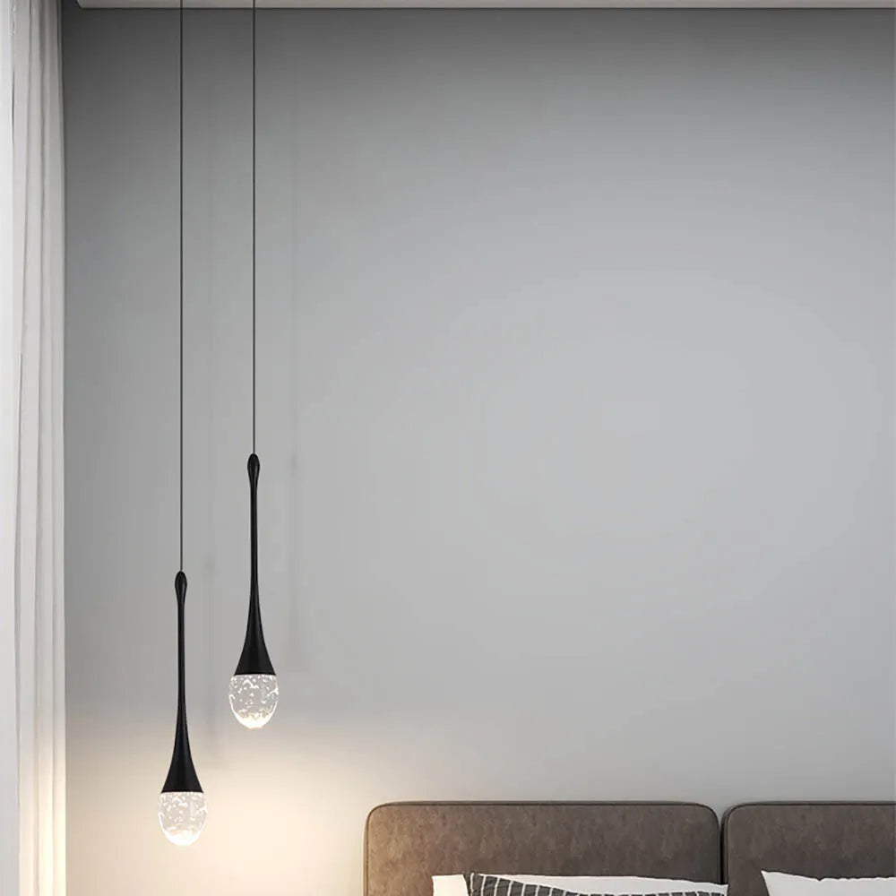 GoldenBubble – Moderne LED-Hängeleuchte mit Kristalltropfen