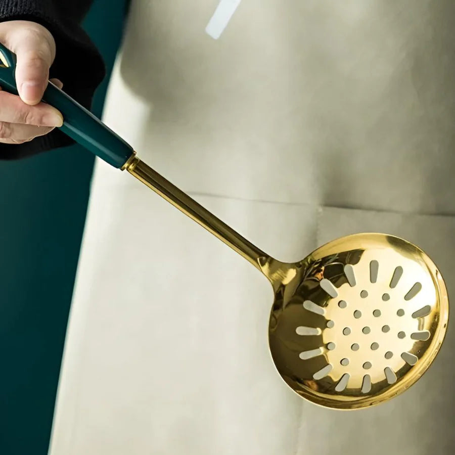 Golden Elegance Edelstahl Utensilien Set