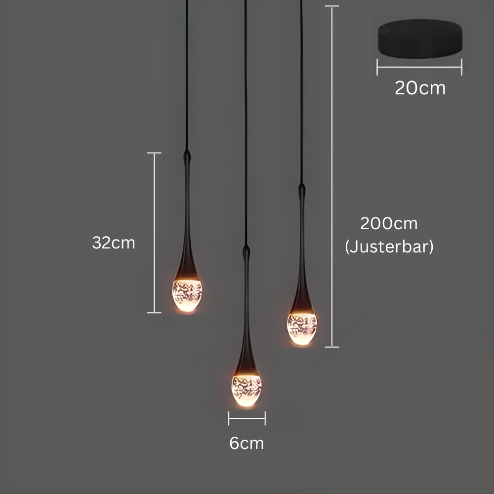 GoldenBubble – Moderne LED-Hängeleuchte mit Kristalltropfen