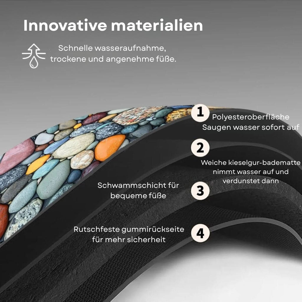 AquaLite | Stilvolle Rutschfeste Diatomeenerde Badematte für Badezimmer 5