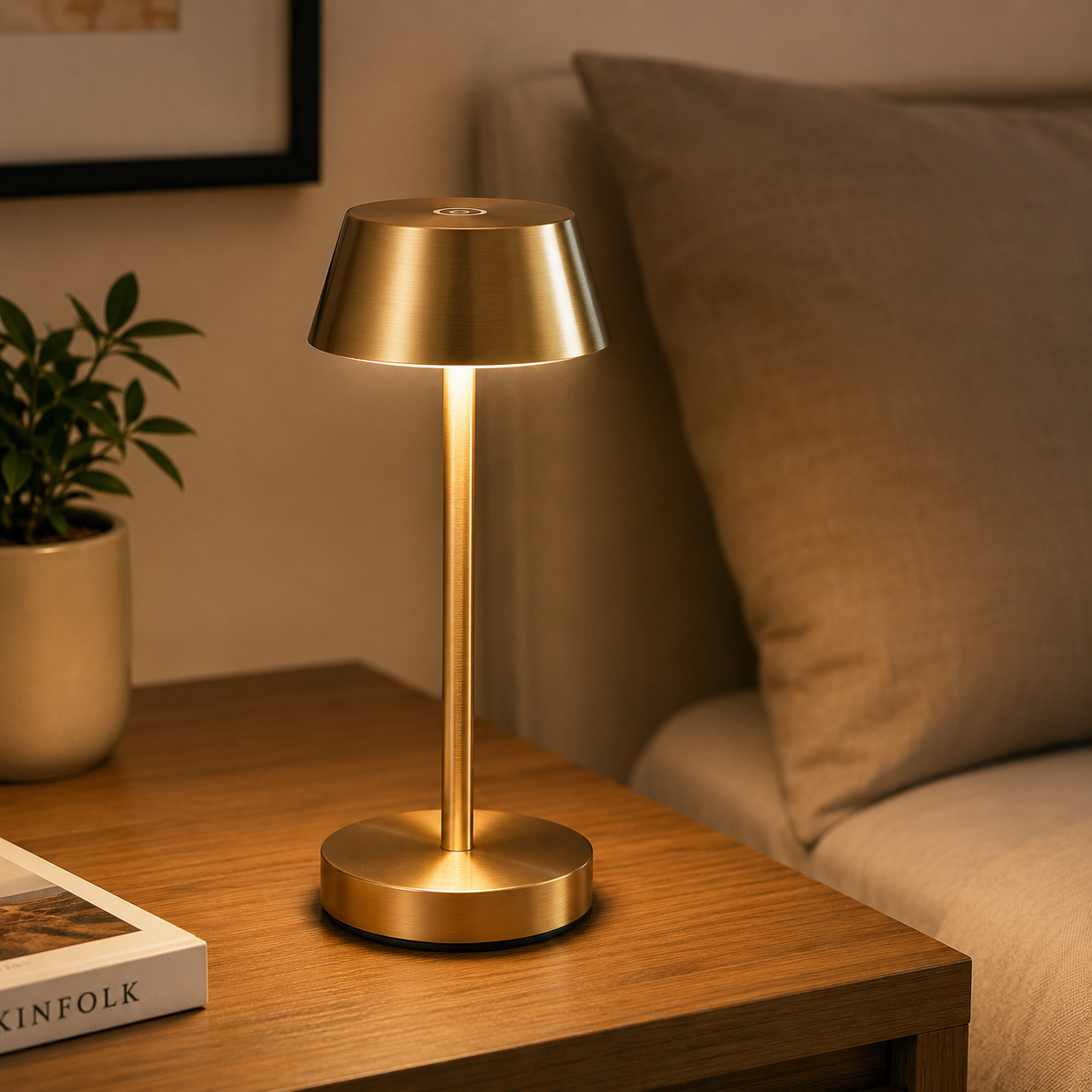 Kabellose LED Tischlampe mit Touch-Dimmer – Akku, Dimmbar & USB-Ladung