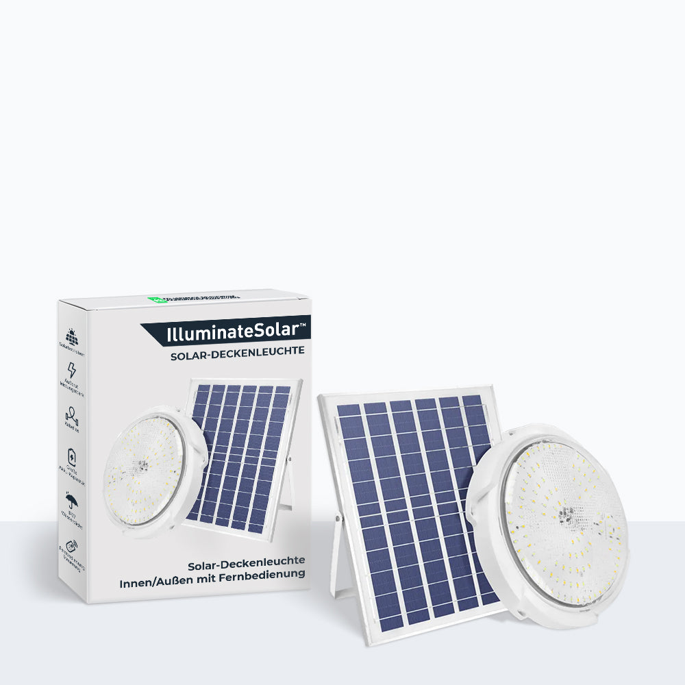 Lampa sufitowa solarna do użytku wewnętrznego/zewnętrznego z pilotem