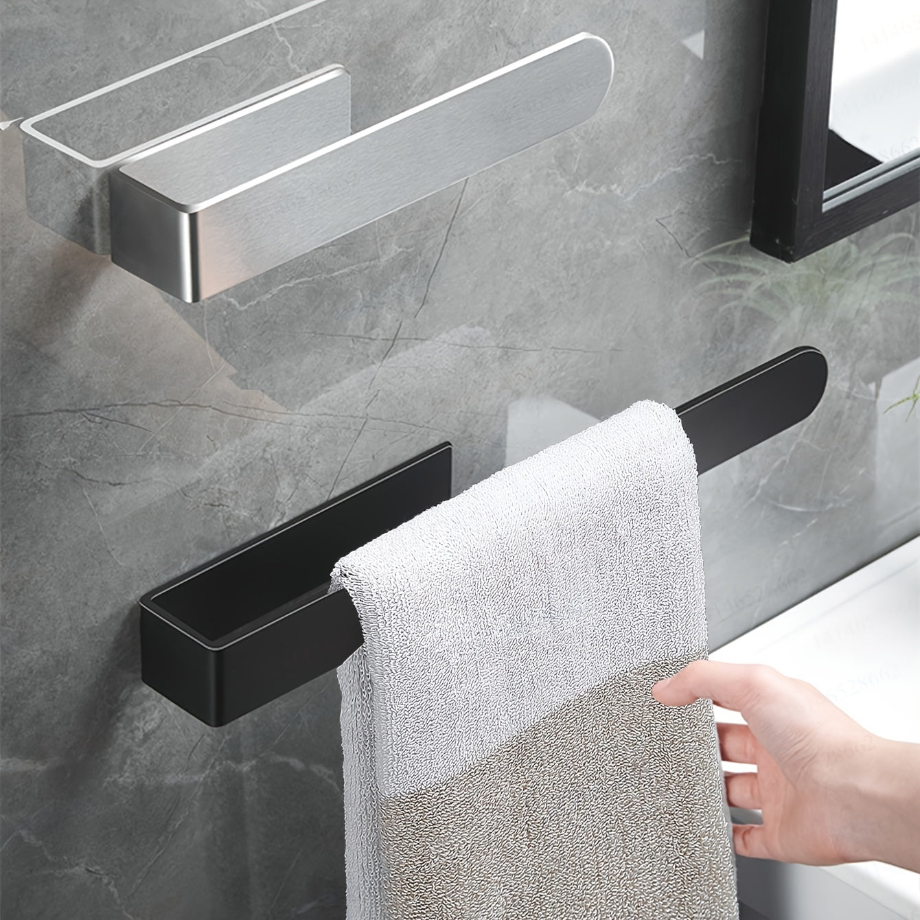 EdelstahlEleganz | Moderner Selbstklebender Handtuchhalter Ohne Bohren Bad 1