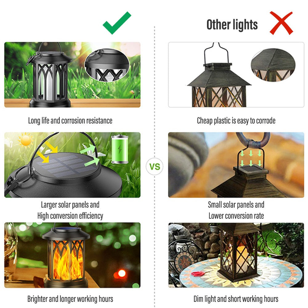 FlameGlow™ - Viseca solarna plamenska svetilka