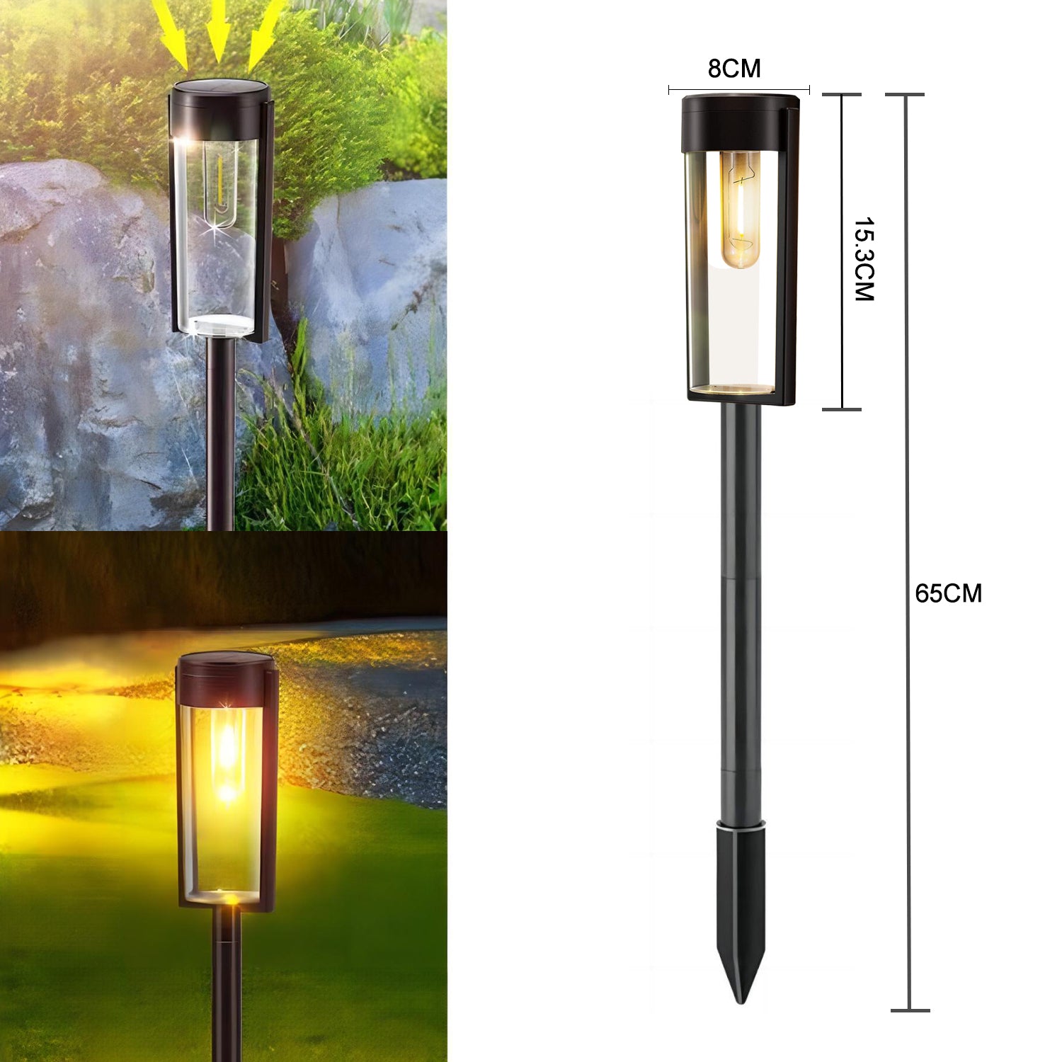 DreamScape™ - Eleganckie cylindryczne solarne lampy chodnikowe