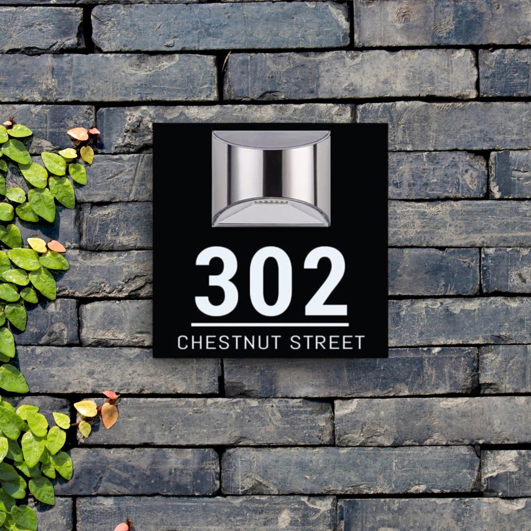 Personalisierte rechteckige Solar-Adressplakette