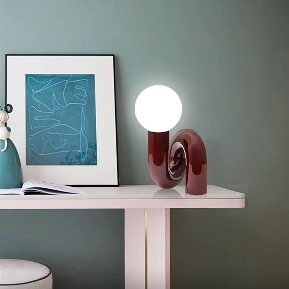 Excetra - Nowoczesna lampa biurkowa z szkła i żywicy syntetycznej