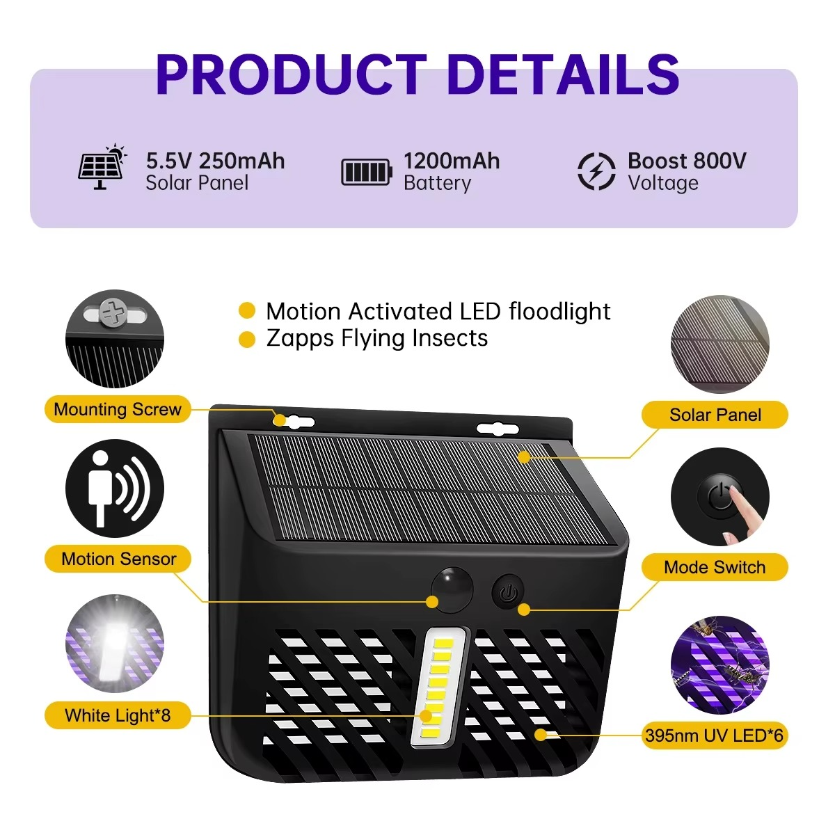 Noctura - sončne svetilke za palice in ograje (4 kosi)
