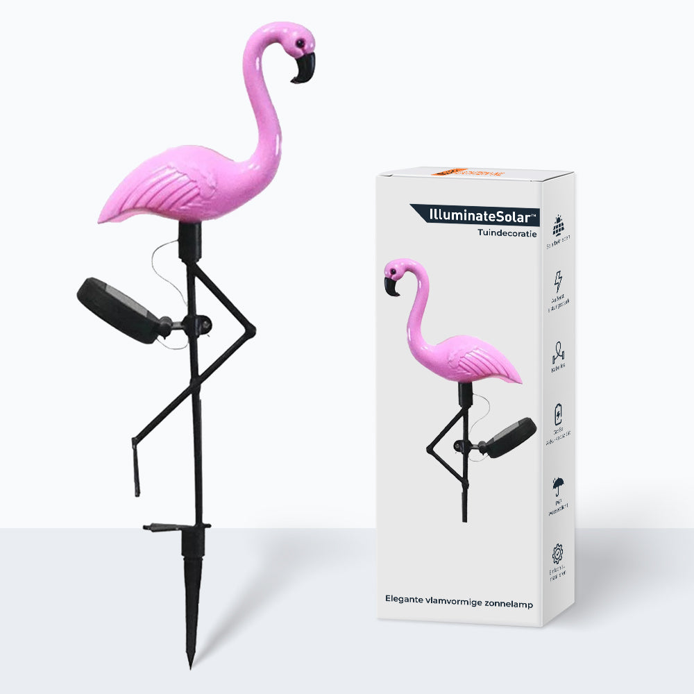 FlamingoGlow - solarno napajana LED-lampa za travniške flaminge