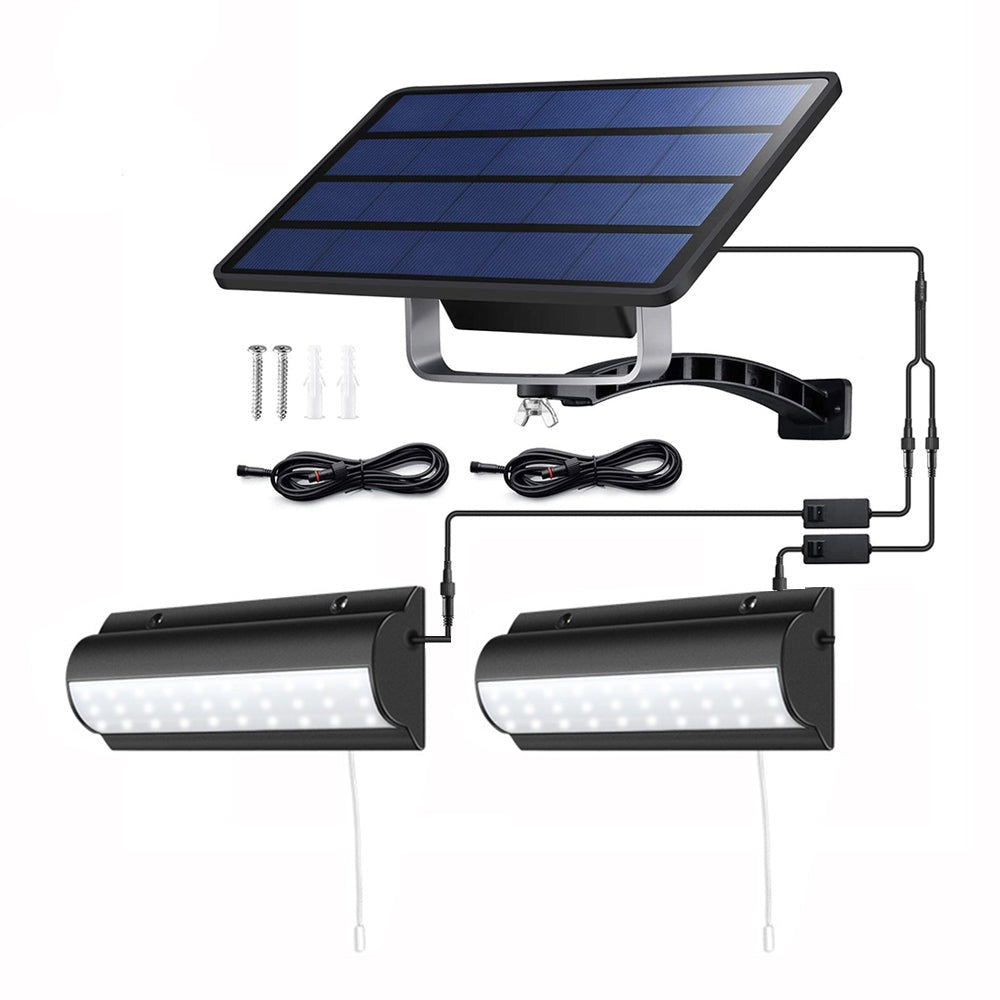 Solar-Wandleuchte mit Doppelkopf und sepaaratem Panel (Räumungsverkauf)