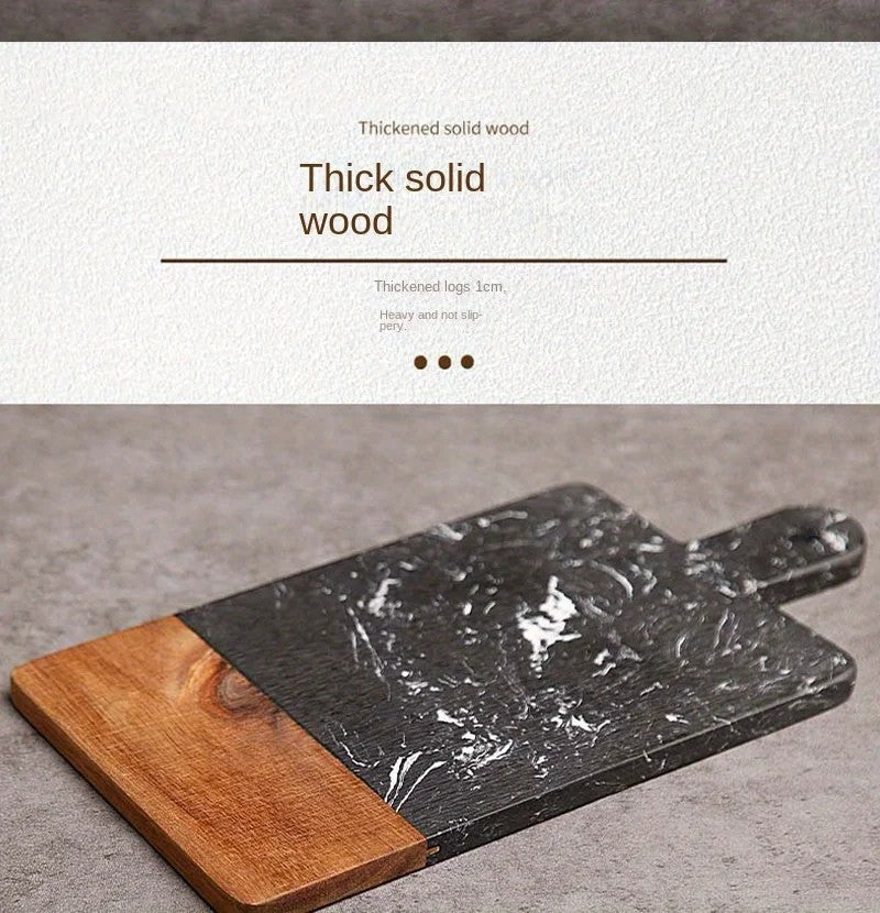 Podwójna deska do krojenia z drewna akacjowego i marmuru