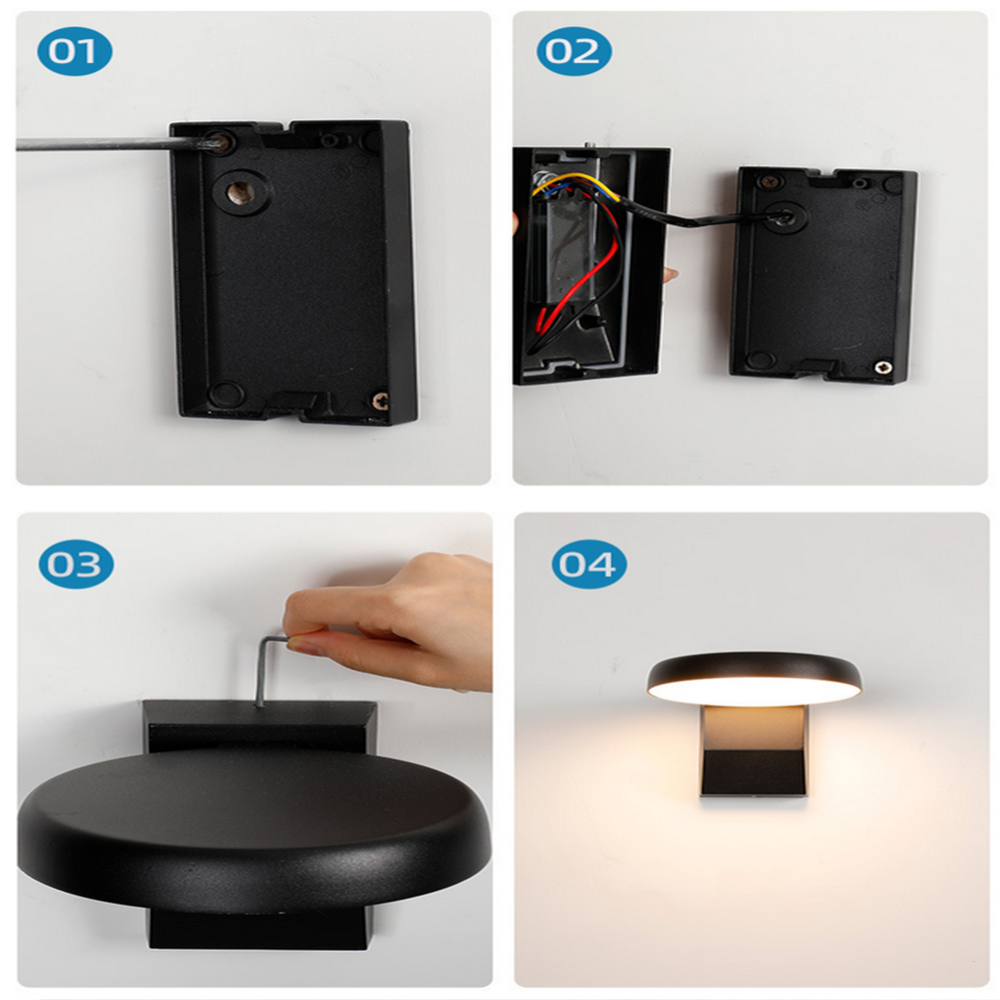 Glowix - Runde Edelstahl Solar-Wandleuchte