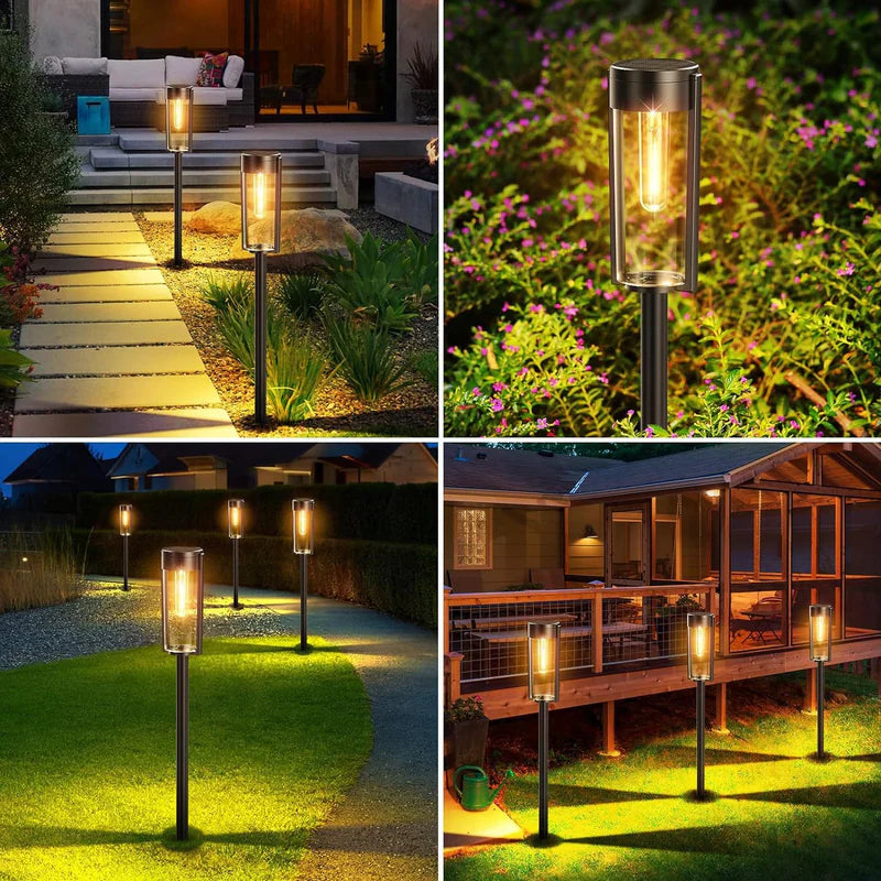 DreamScape™ - Eleganckie cylindryczne solarne lampy chodnikowe