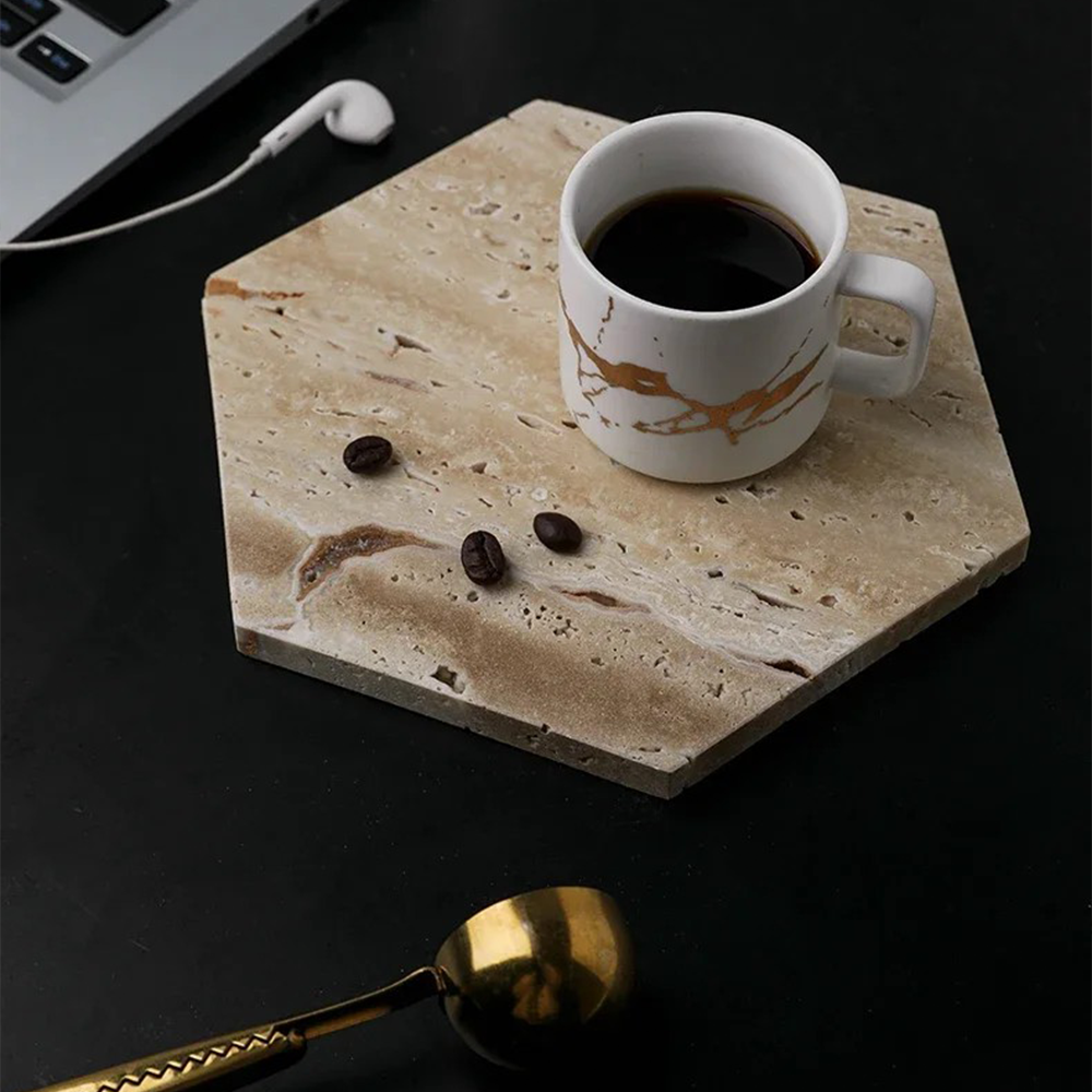 Natürliche Beige Marmor-Display-Schale