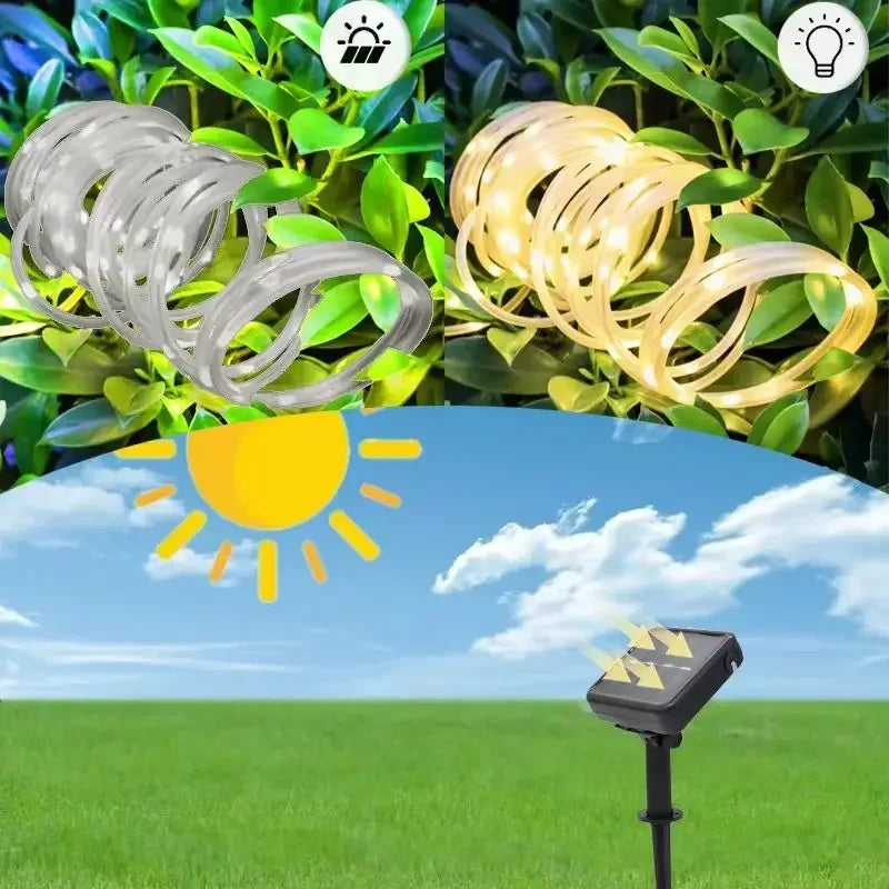 SolarTwine Solar svetlobna cev – Vodoodporna LED lučka za vrt in božič