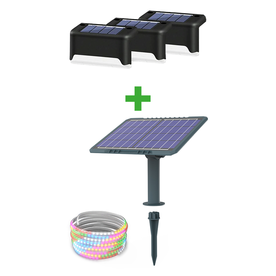 SolarBright – Solarbetriebene LED-Leuchten – Illuminix™ Solar-LED-Streifen für Zäune und Terrassen (Räumungsverkauf)