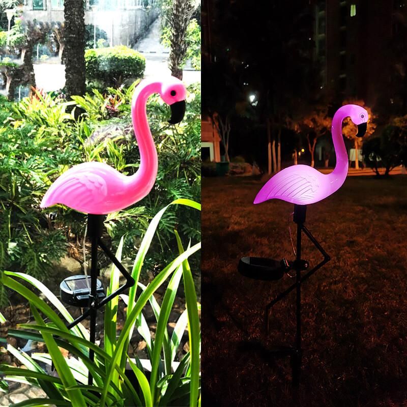 FlamingoGlow - solarno napajana LED-lampa za travniške flaminge